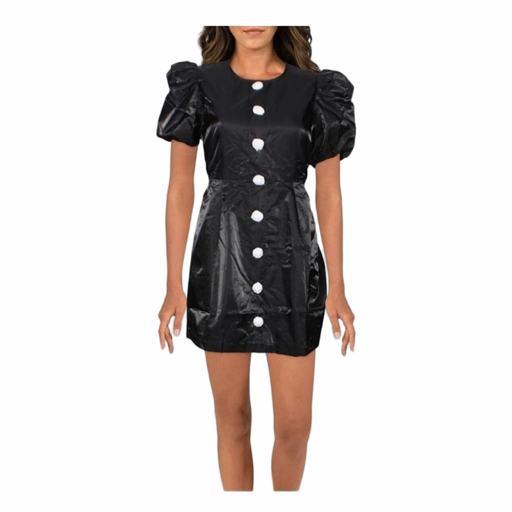 NWT Danielle Bernstein Rhinestone-Button Mini Black Dress Size 6